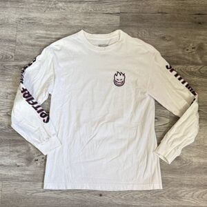 Spitfire White Long Sleeve Tee with Logo